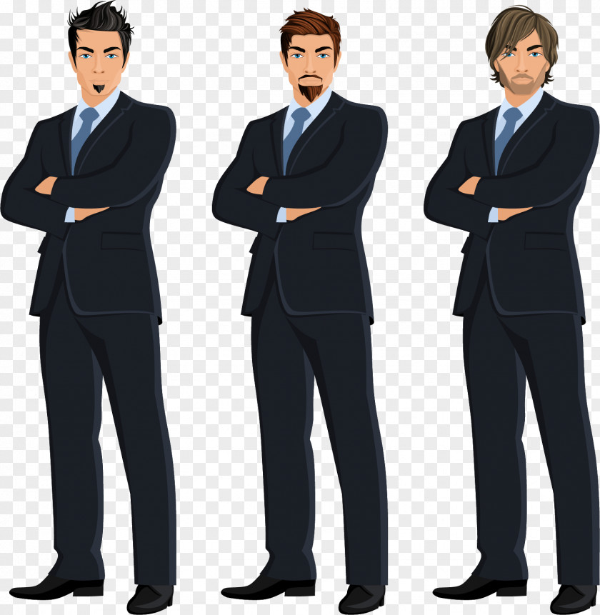 Three Suit Han Businessperson Illustration PNG