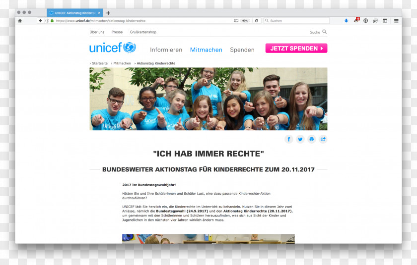 UNICEF Web Page World Wide Digital Agency Organization Non-profit Organisation PNG