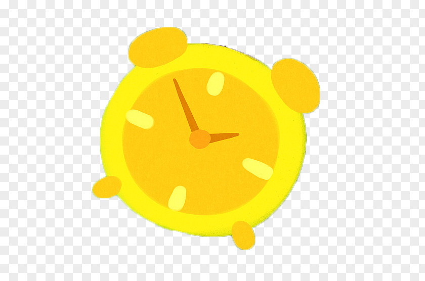 Cartoon Yellow Alarm Clock Wallpaper PNG