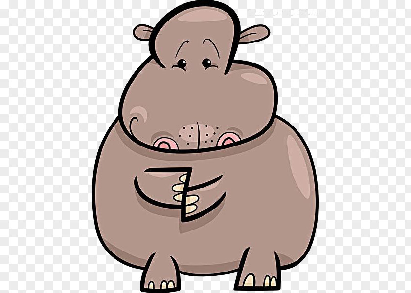 Free Creative Cartoon Elephant Buckle Hippopotamus Illustration PNG