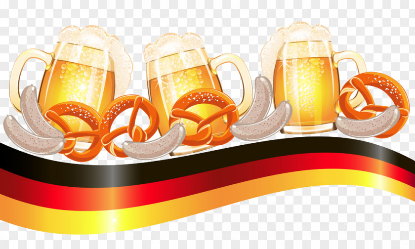 German Flag Sausage And Bread Beer Mug Illustration Of Germany PNG