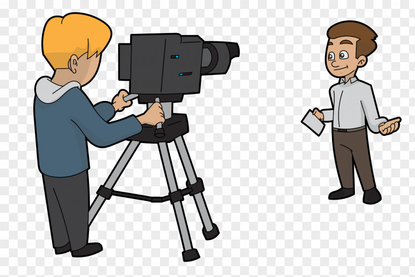 Camera Operator Animated Cartoon Education Background PNG