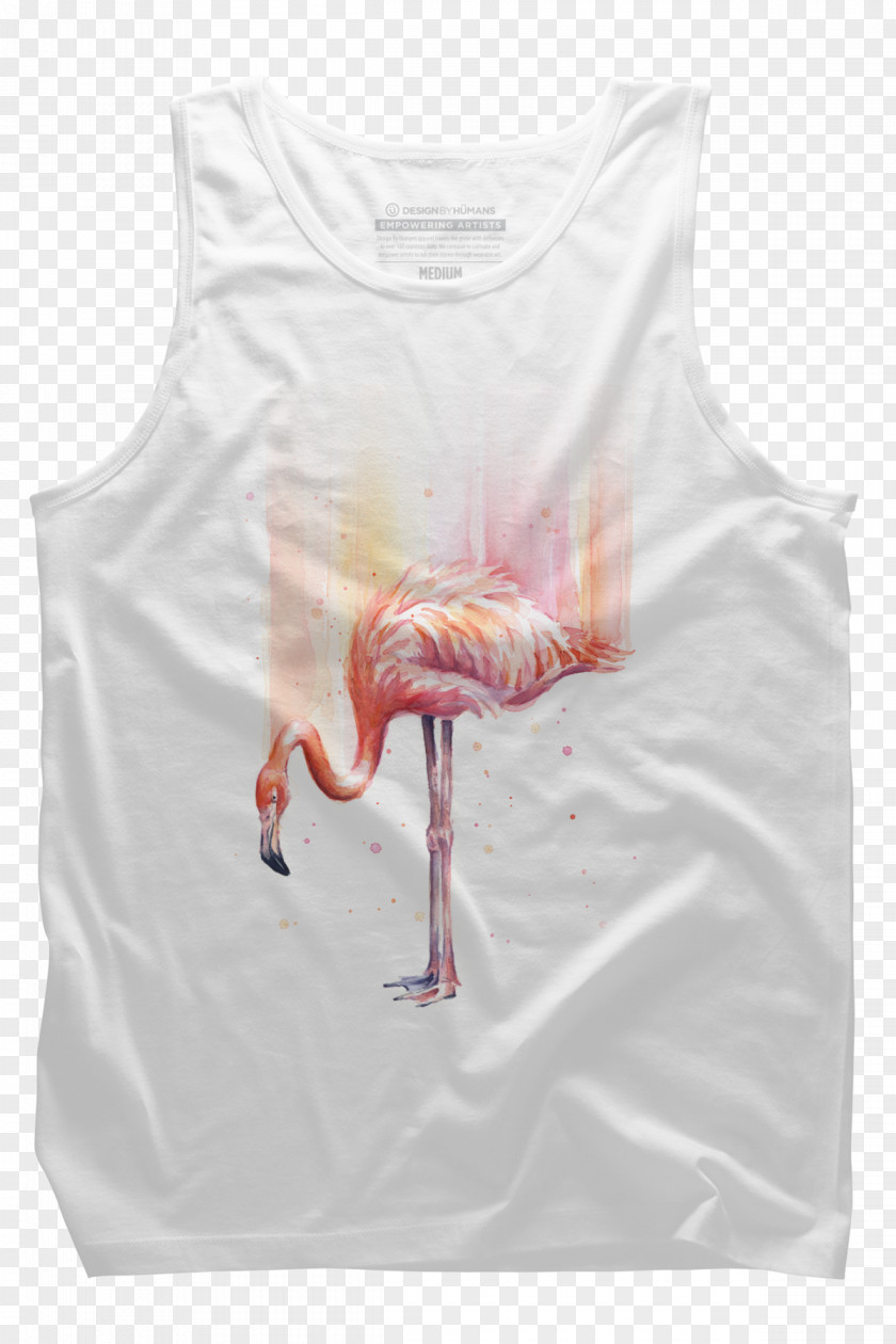 Flamingo Printing T-shirt Top Calavera Sleeveless Shirt PNG