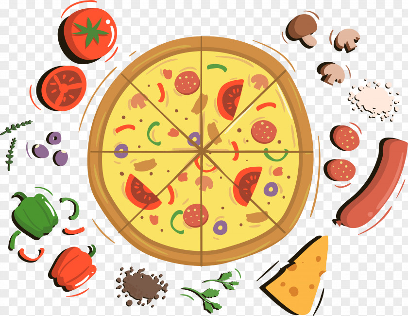 Hand-painted Cheese Pizza PNG