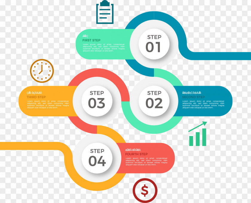 Infographic Business Process Design Illustration PNG