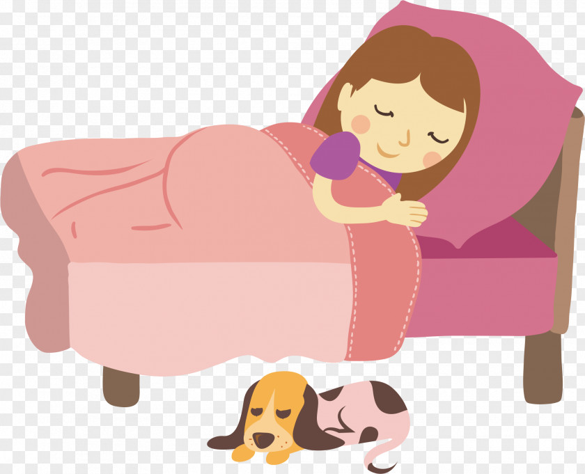 Sleep Pregnancy PNG , Girl sleeps, woman sleeping on pink bed art illustration clipart PNG