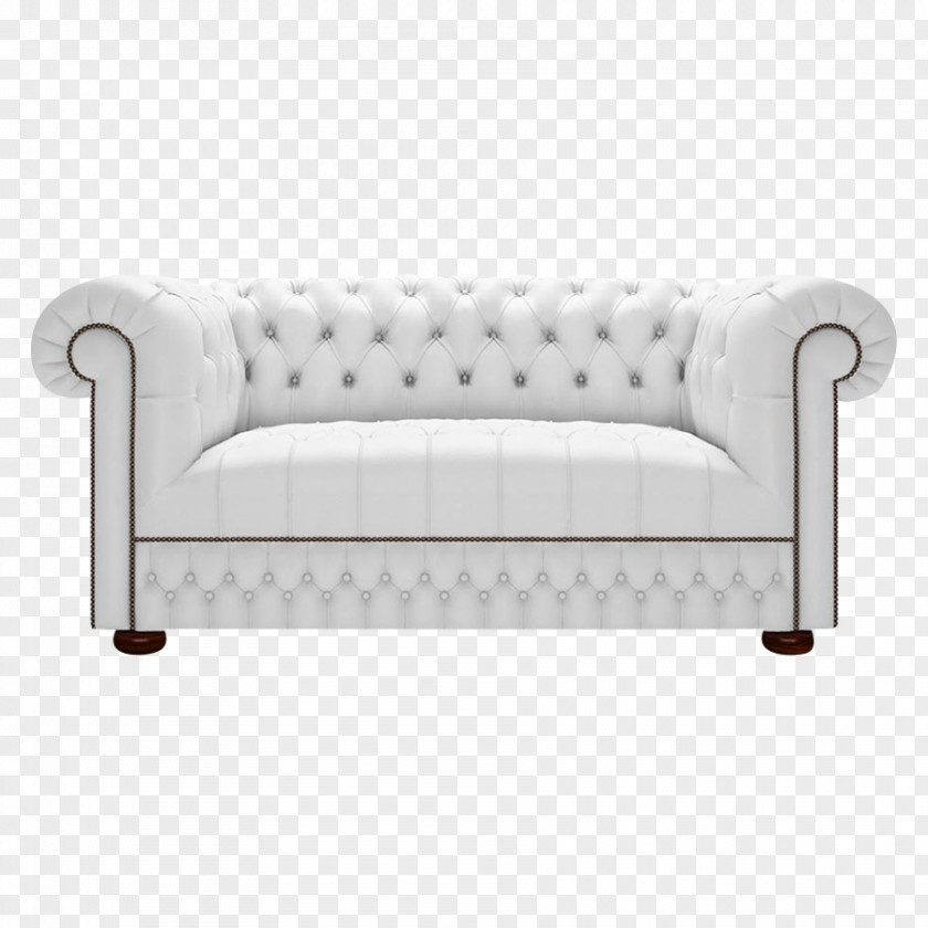 White Birch Loveseat Couch Furniture Leather Chesterfield PNG