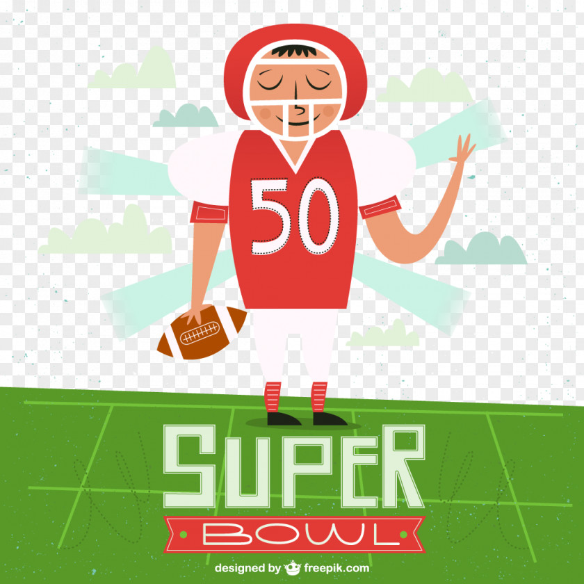 American Football Vector Material Cartoon Hand Rugby PNG
