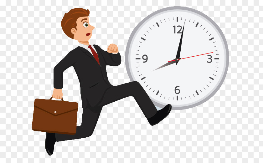 Flat Rush To Work Man Businessperson Cartoon Illustration PNG