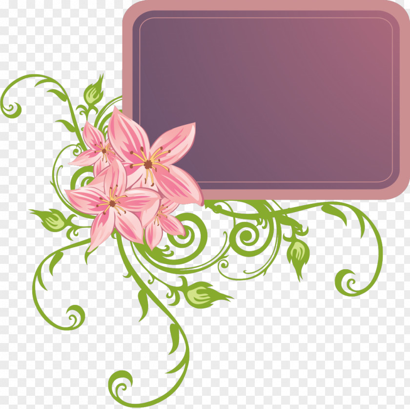 Floral Frame Drawing Clip Art PNG