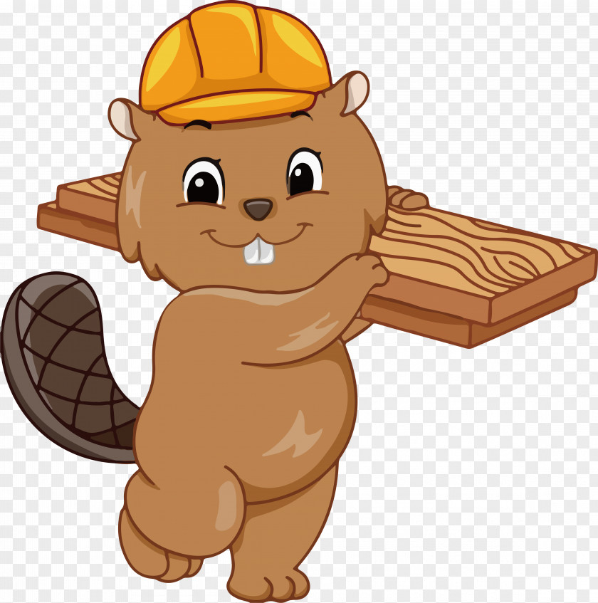 Cartoon Small Squirrel Worker Vector North American Beaver Royalty-free Clip Art PNG
