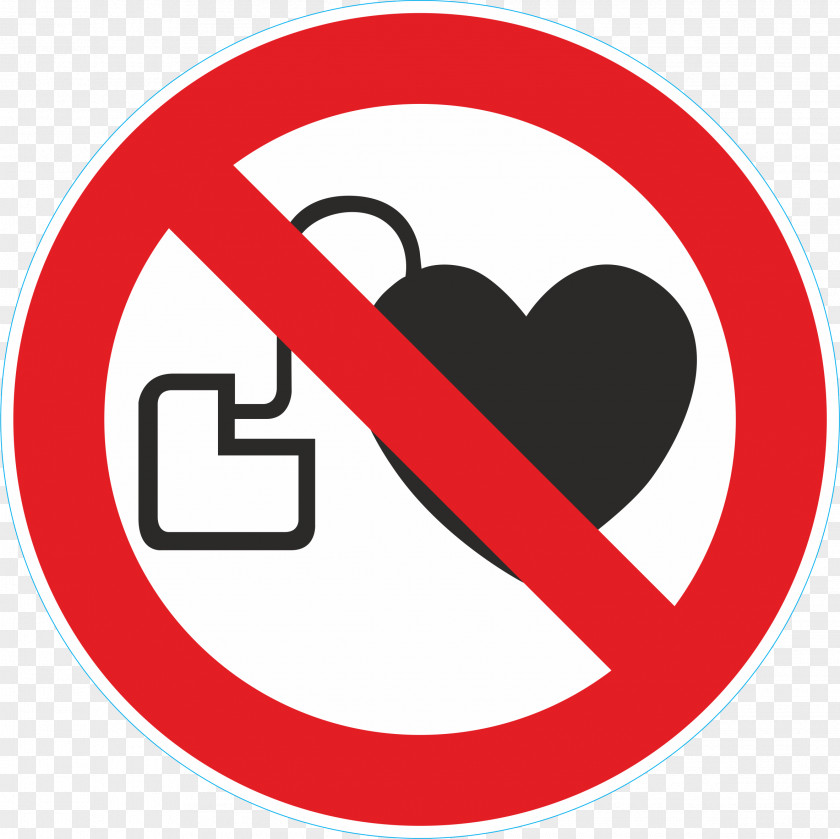 Defibrillator No Symbol Artificial Cardiac Pacemaker ISO 7010 Forbud Sign PNG