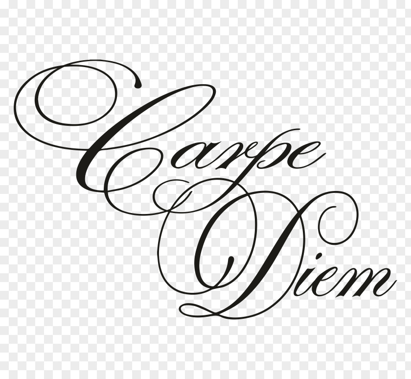 Carpe Diem Tattoo Wall Decal Calligraphy PNG