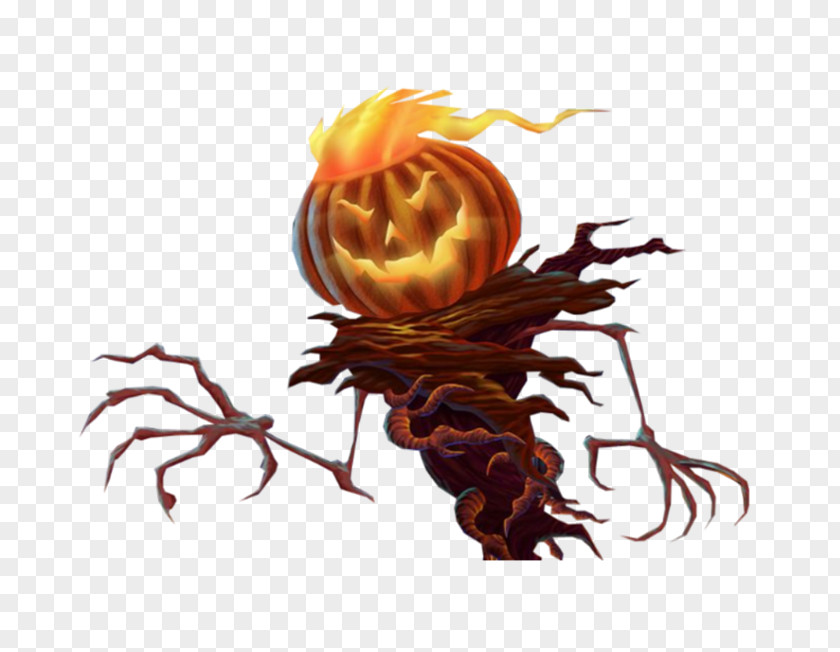 Horror Pumpkin Flame Halloween Jack-o-lantern PNG