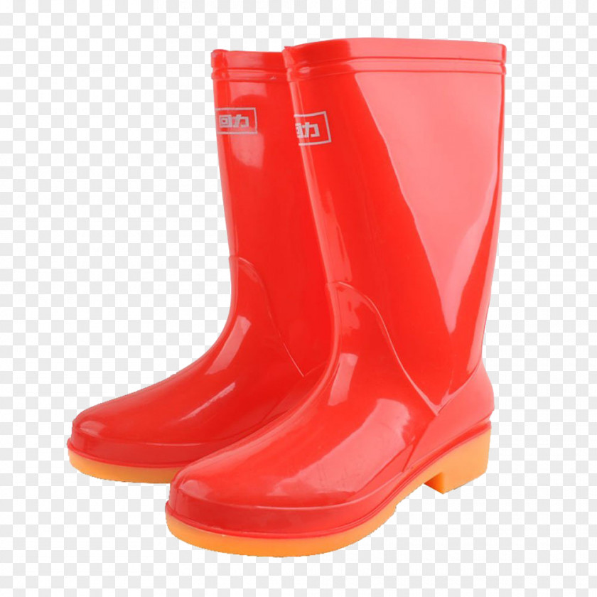 Red Rain Boots Wellington Boot Shoe Natural Rubber PNG