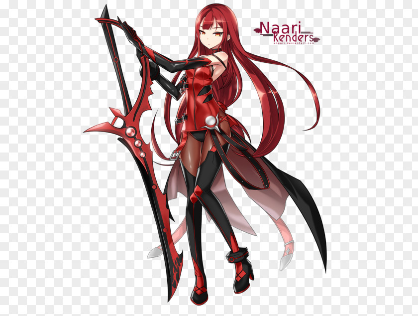 Blonde Redhead Crimson Avenger Elesis Character Art PNG