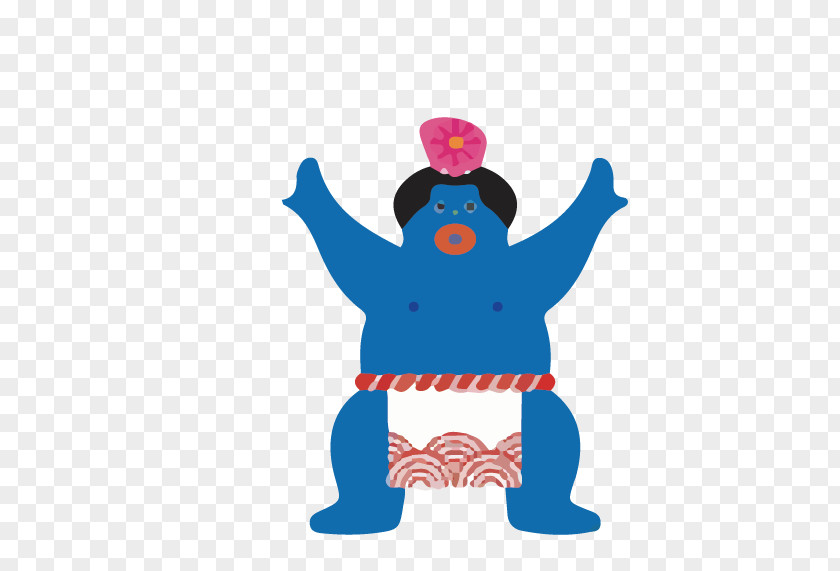 Blue Cartoon Sumo Players Illustration PNG
