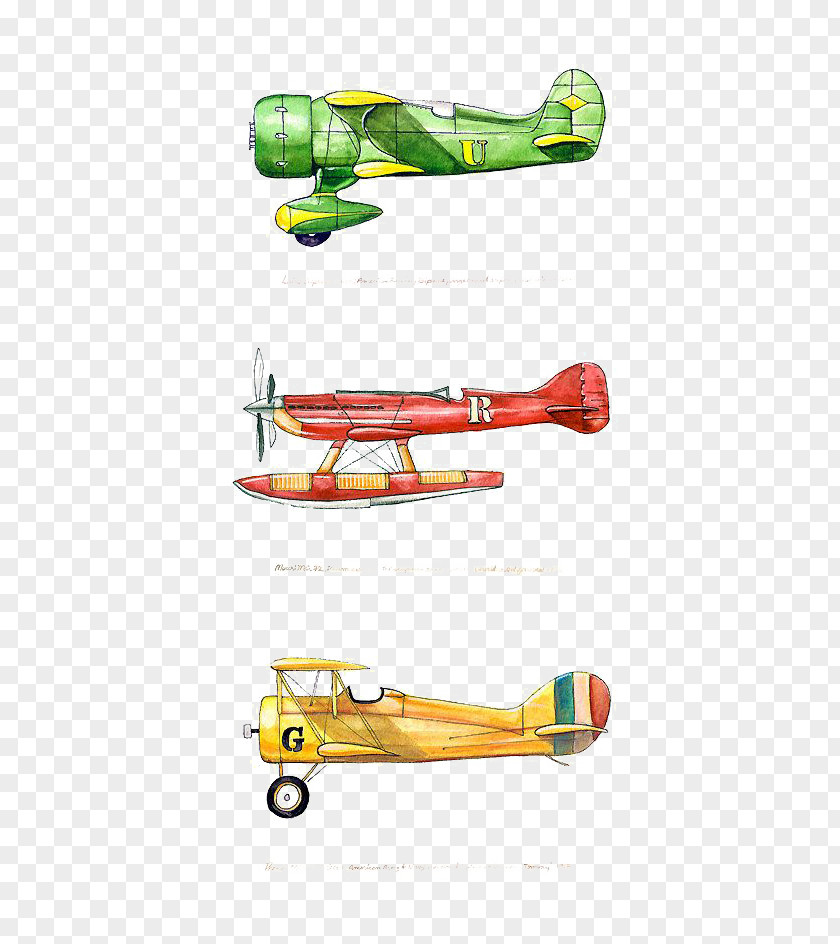 Cartoon Airplane Aircraft Watercolor Painting Laird Super Solution Illustration PNG