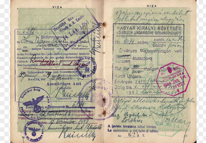 Passport Identity Document Romania Second World War Travel PNG