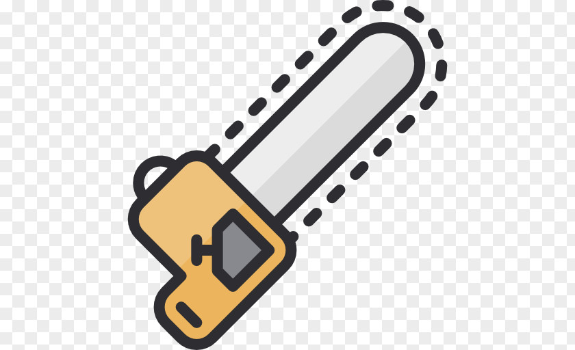 Cartoon Chainsaw Tool Icon PNG