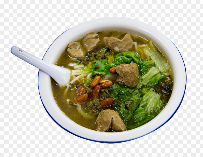 Guilin Rice Noodle Bowl Meatball Soup Cap Cai Lomi Soto Ayam PNG