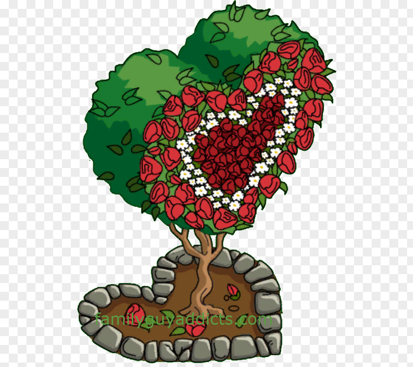 Tree Topiary Valentine's Day Red Leaf PNG