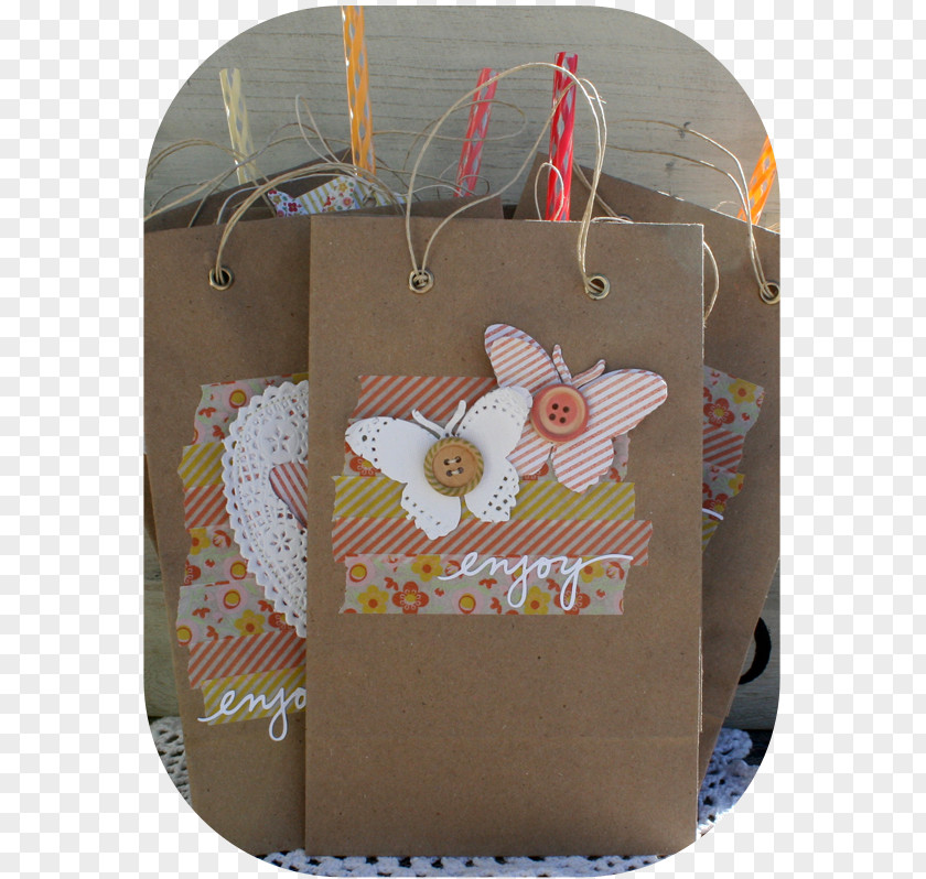 Washi Tape Kraft Paper Bag Gift PNG