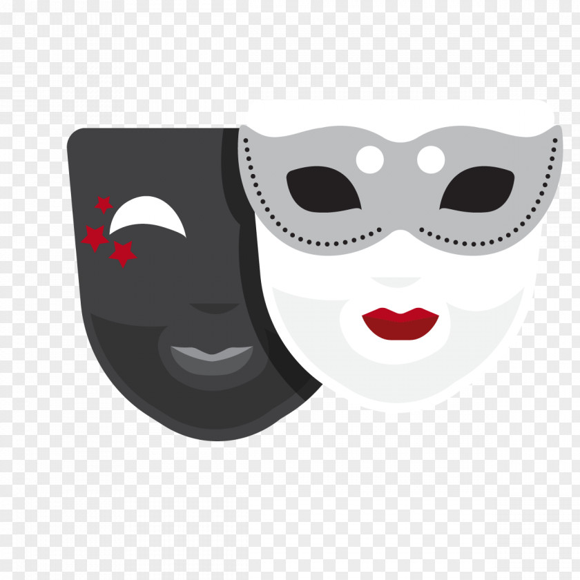 Vector Cute Black And White Mask Icon PNG