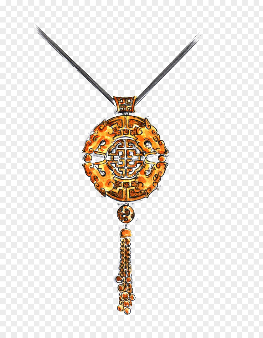 Retro Necklace Pendant Designer PNG