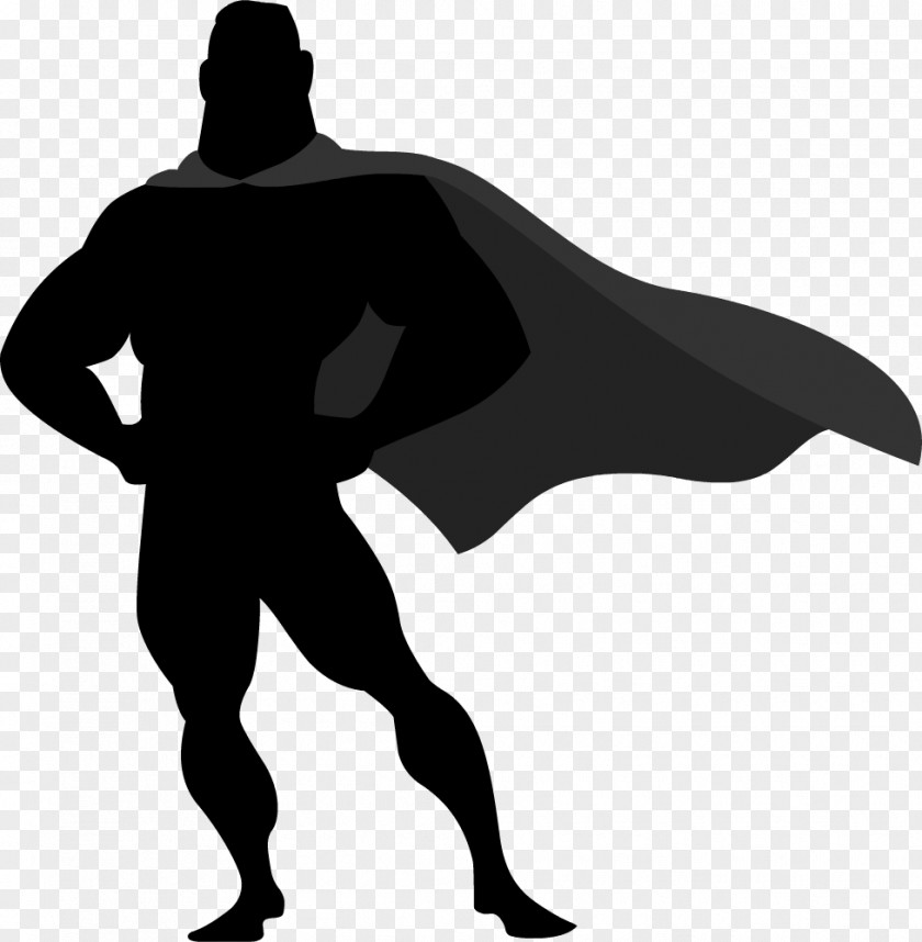Superhero Superman Silhouette Angular PNG
