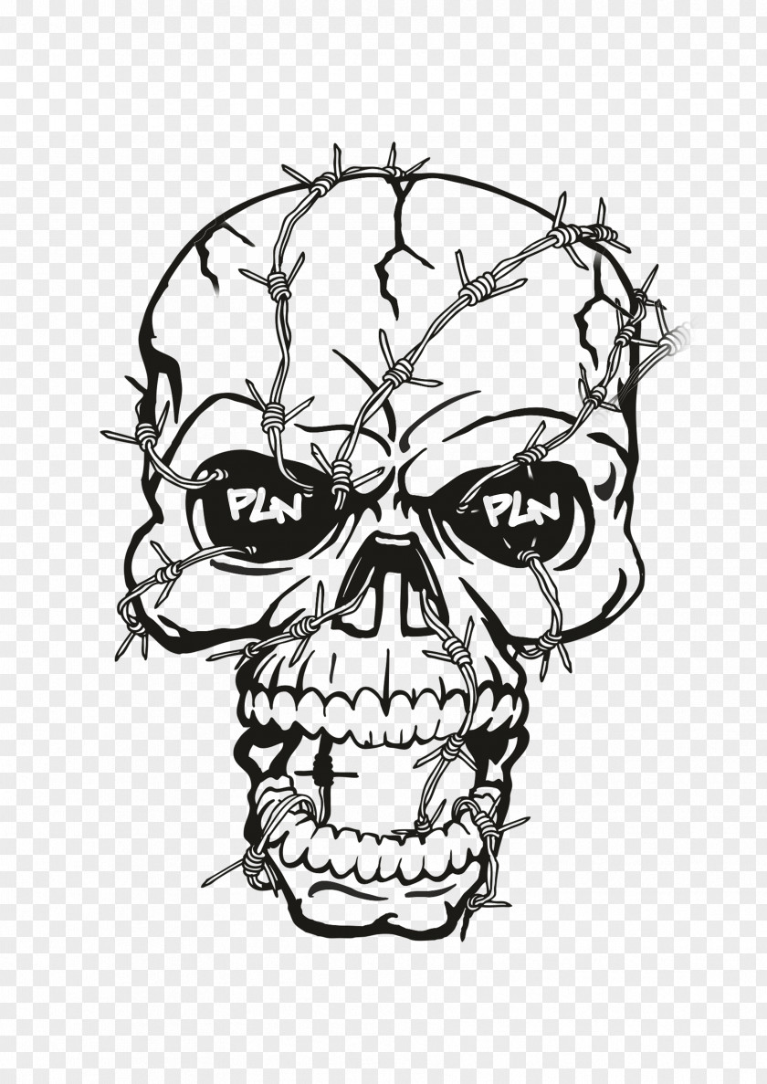 Skull Art Black And White Cartoon PNG