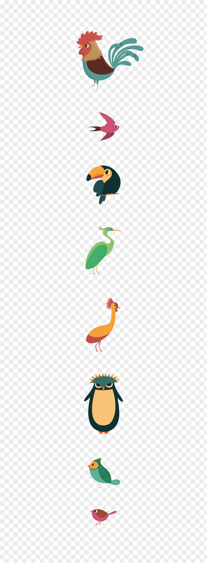FIG Cute Cartoon Animals Bird Drawing Illustration PNG