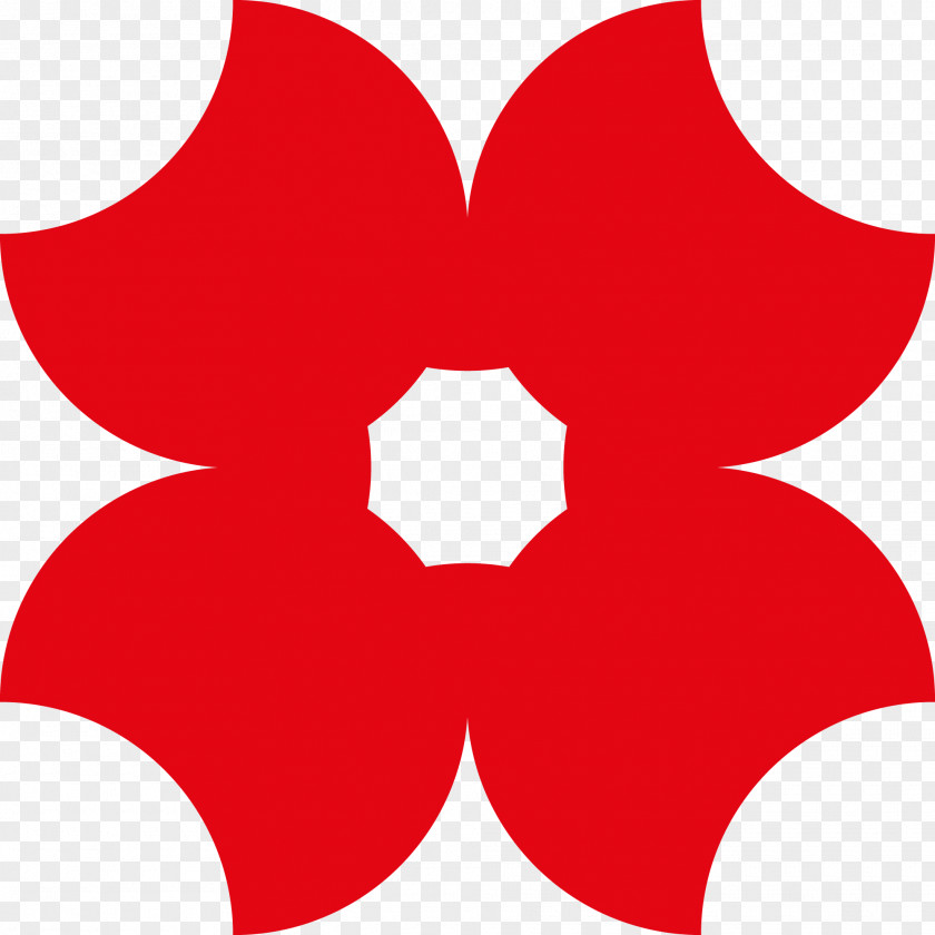 Flower Logo Red Petal PNG