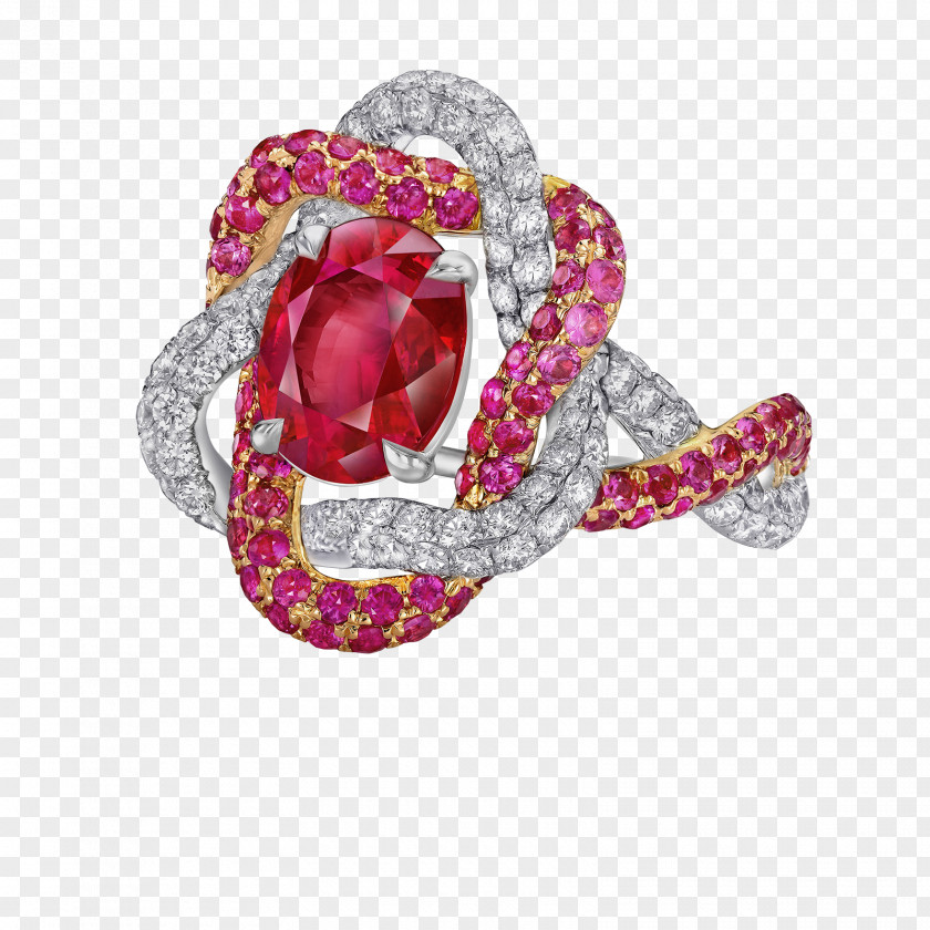 Ruby Bling-bling Brooch Body Jewellery PNG