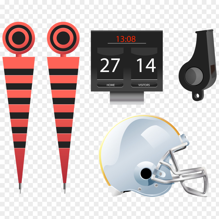 Vector Collection Of American Football Objects Rugby Helmet PNG