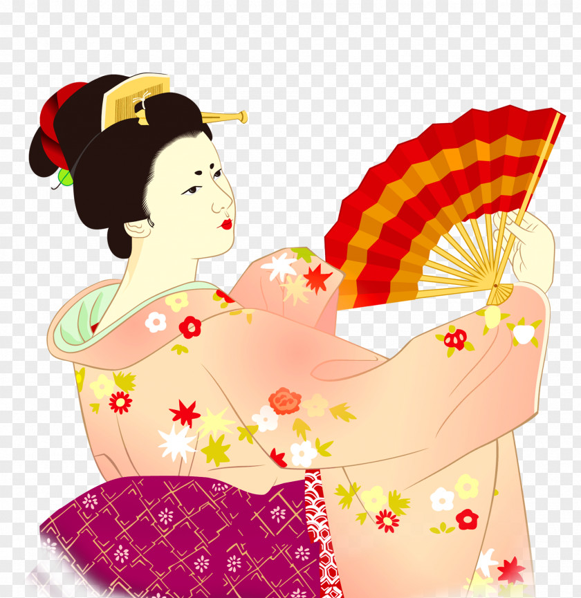 Japanese Geisha Japan Kimono Woman PNG