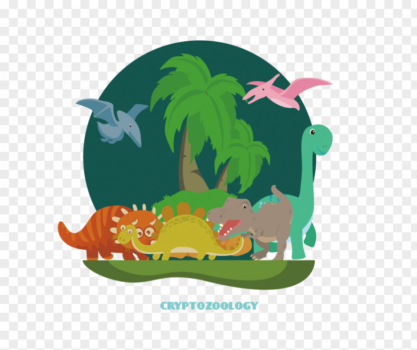 Vector Flat Dinosaur Era Tyrannosaurus Euclidean PNG