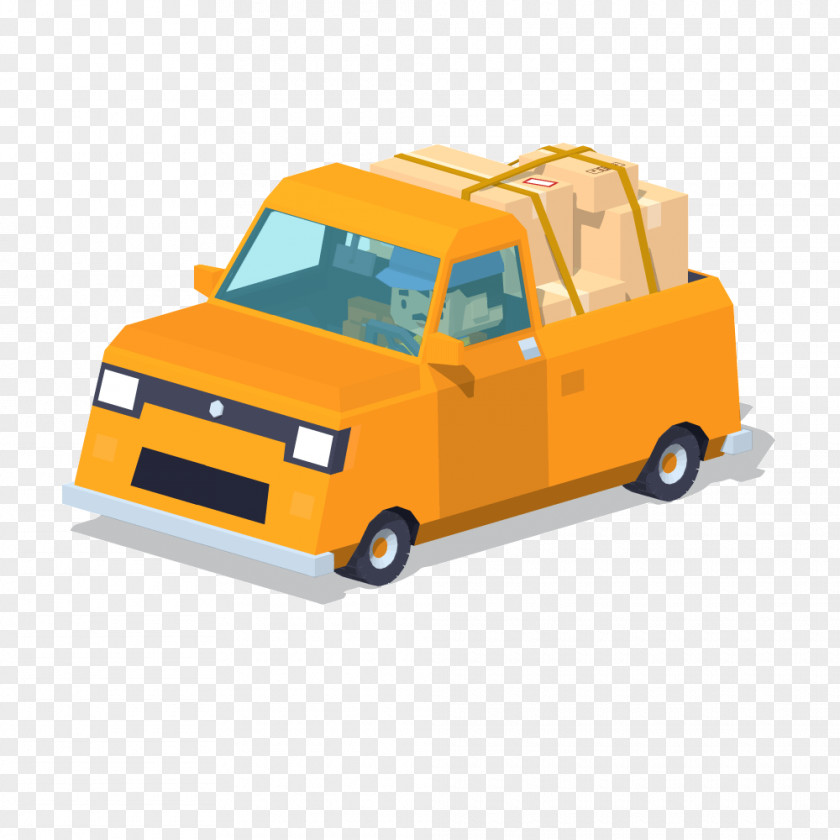 Yellow Small Pickup Trucks Truck Cartoon Illustration PNG