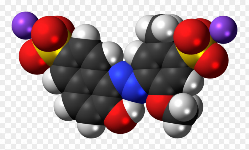 Allura Red AC Food Coloring Molecule Betanin Tartrazine PNG