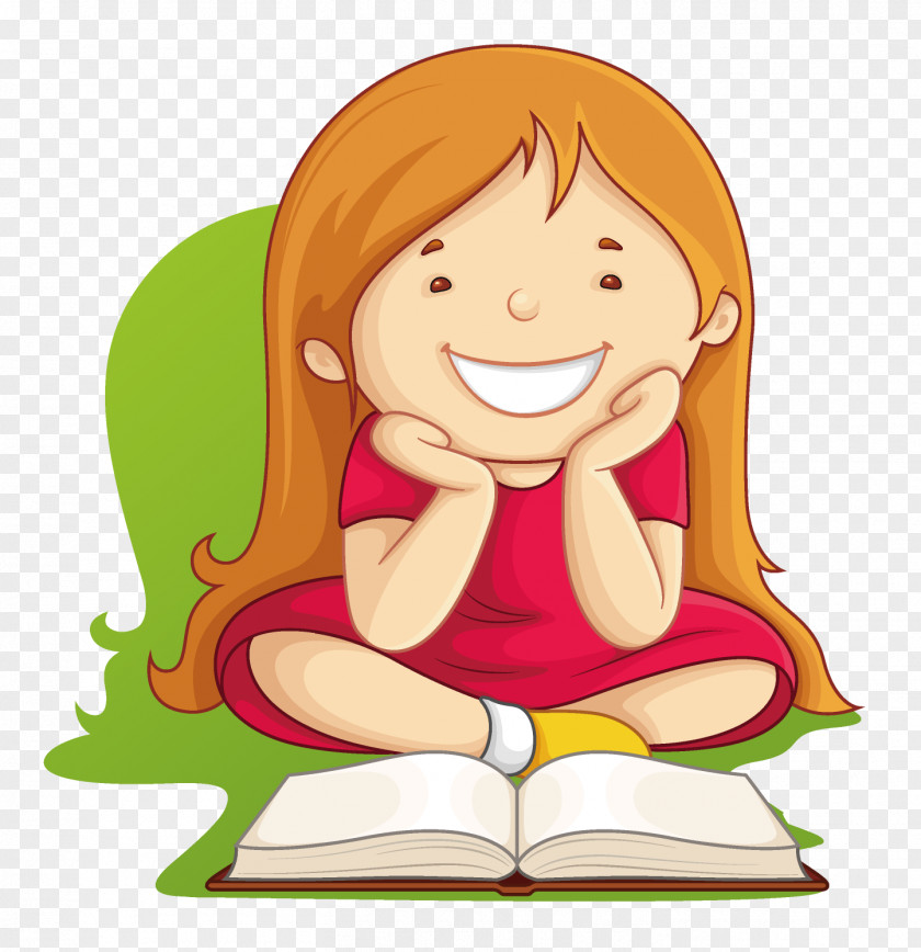 Book Clip Art Vector Graphics Girl Reading: A Novel Illustration PNG