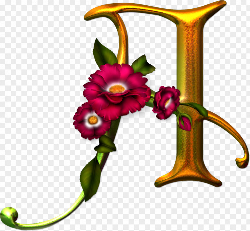 L Letter Alphabet Flower Decoupage PNG
