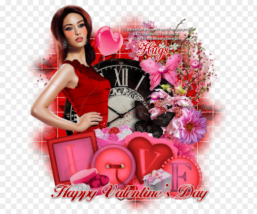 Valentine's Day Gift Pink M Hotel Clock PNG