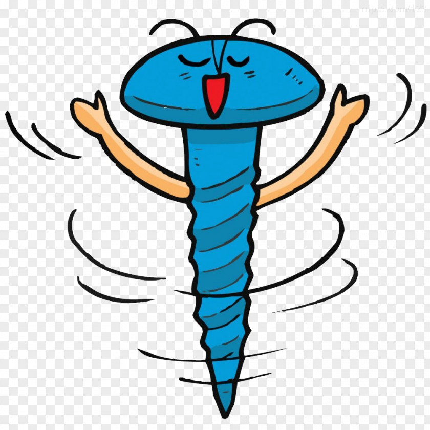 Rotate The Blue Screw Nut Cartoon PNG