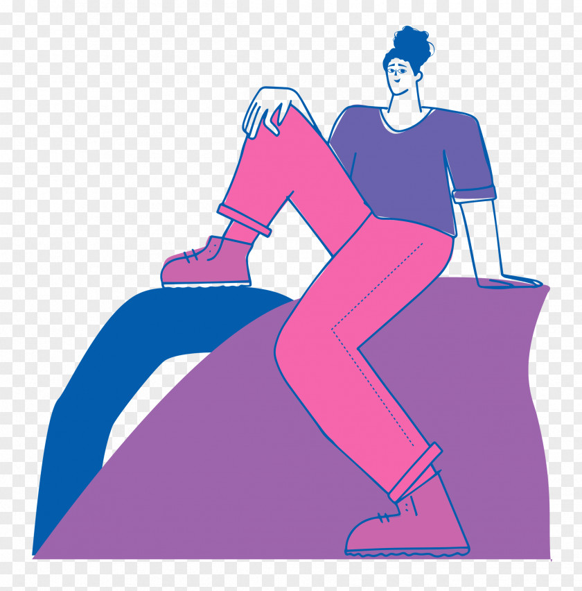 Sitting On Rock PNG