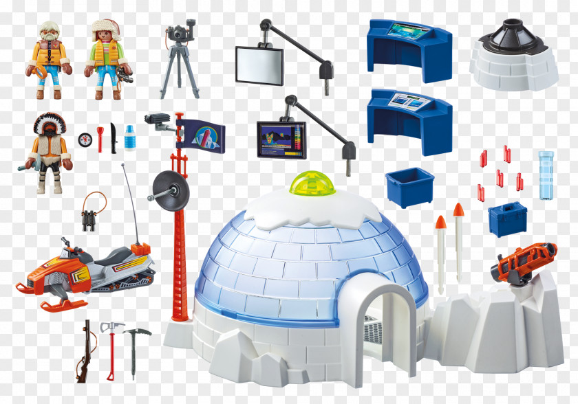 Toy Playmobil Arctic Expedition Headquarters 9055 Playset Explorers With Polar Bears 9056 PNG