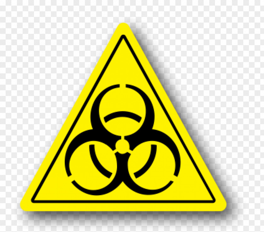 Yellow Triangle Biological Hazard Symbol Sign PNG
