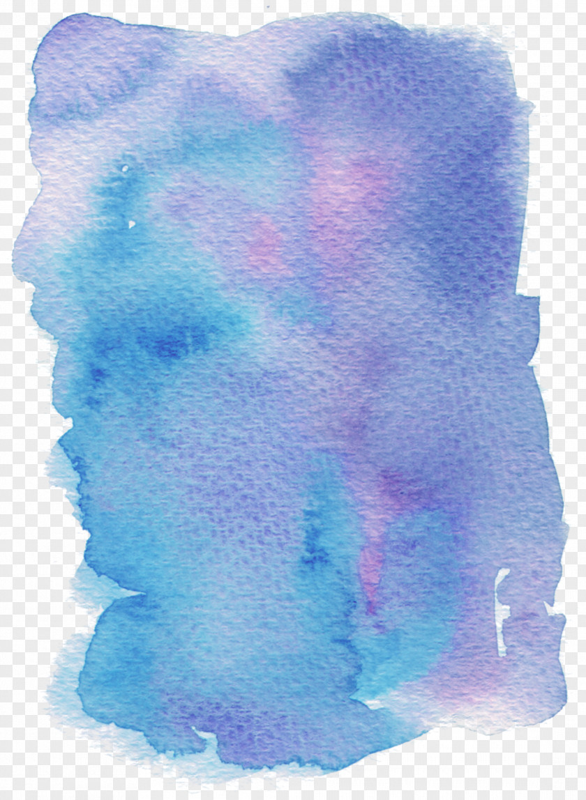 Blue Watercolor Effect Painting PNG