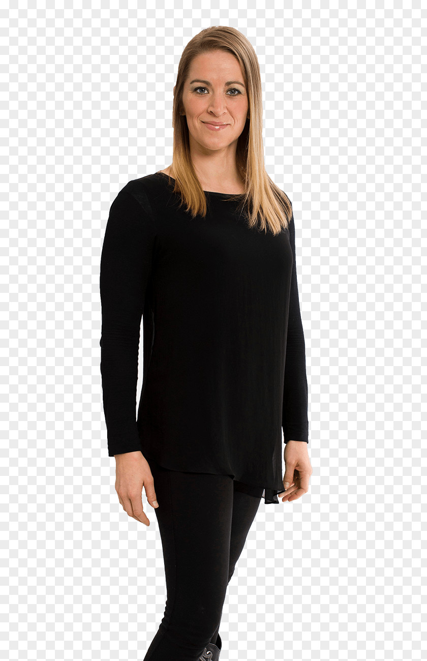 T-shirt Long-sleeved Shoulder Little Black Dress PNG
