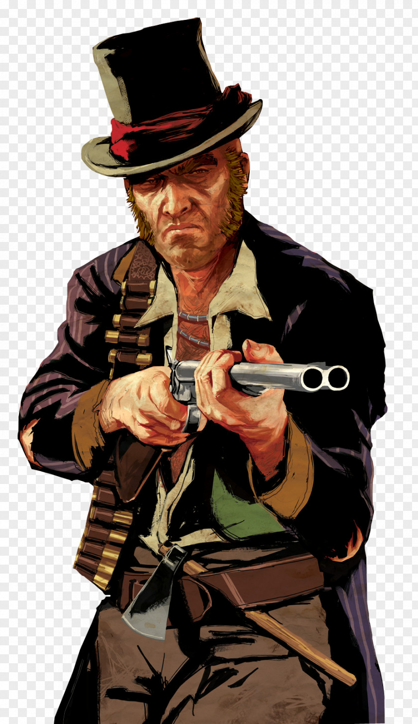 Cowboy Action Shooting Gunfighter Red Background PNG