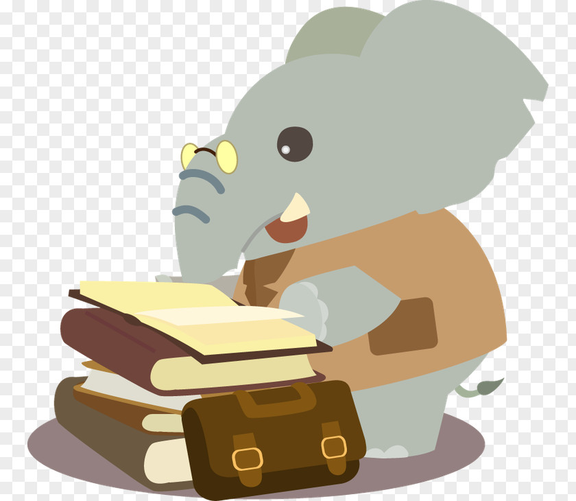 Book Reading Animaatio Animal Elephantidae PNG